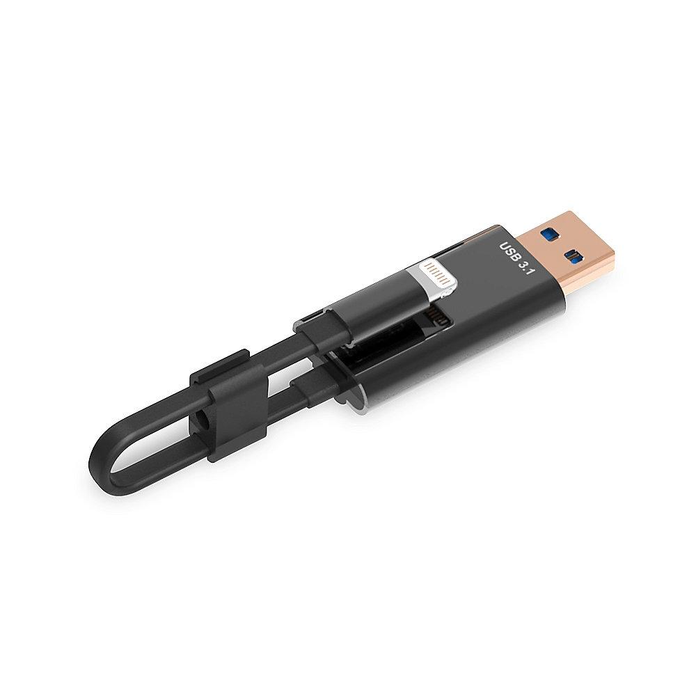 ednet iPhone iPad Speichererweiterung USB3.1 0,15m USB A zu Lightning St./St.