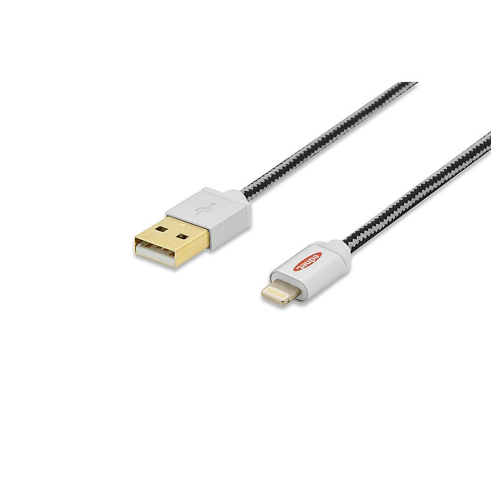 ednet iPhone Lade- & Datenkabel 0,5m USB2.0 A zu Lightning iP5/6 St./St. schwarz, ednet, iPhone, Lade-, &, Datenkabel, 0,5m, USB2.0, A, Lightning, iP5/6, St./St., schwarz