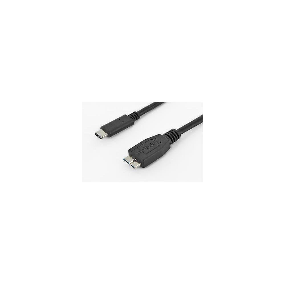 ednet USB 3.1 Anschlusskabel 1m Premium C zu micro B St./St. schwarz
