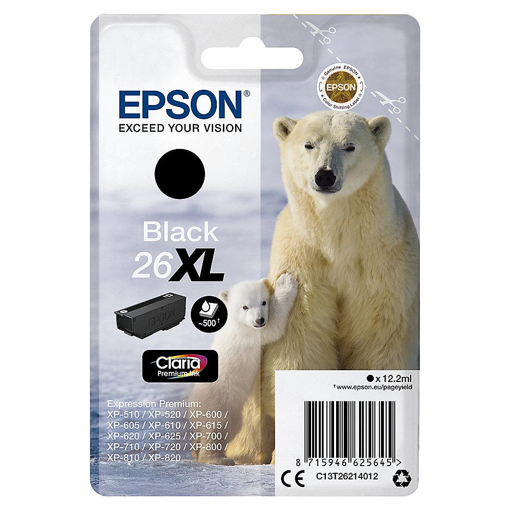 Epson 26XL Original Druckerpatrone Schwarz mit hoher Kapazität T2621