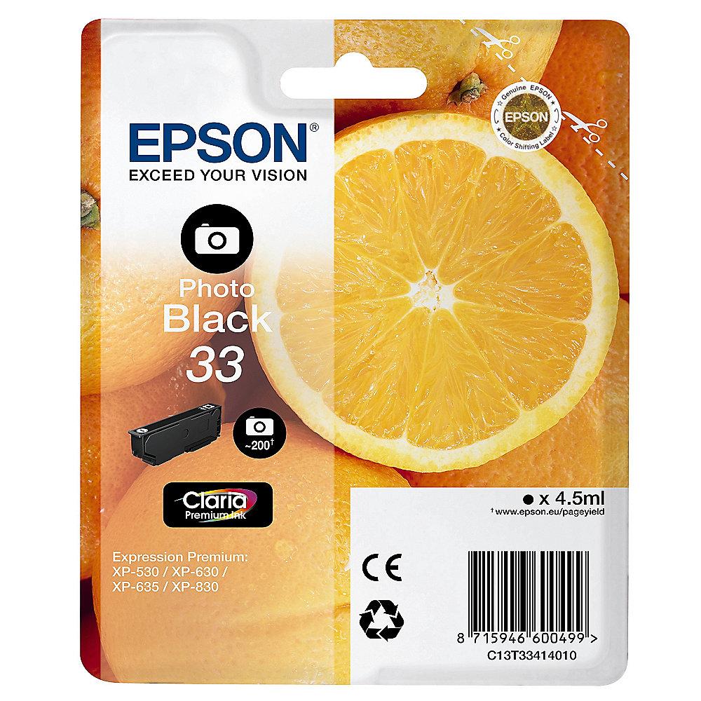 Epson C13T33414010 Druckerpatrone 33 photo schwarz