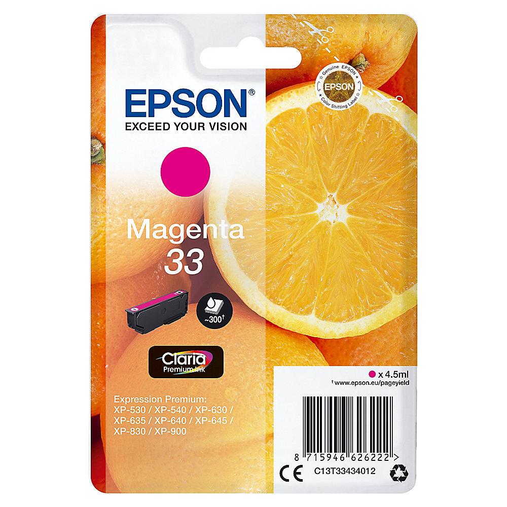 Epson C13T33434012 Druckerpatrone 33 magenta Claria Premium Ink