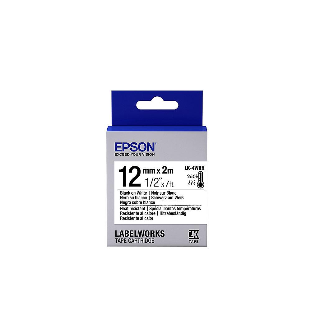 Epson C53S654025 Schriftband LK-4WBB klebend 12mmx2m schwarz auf weiß hitzebest.