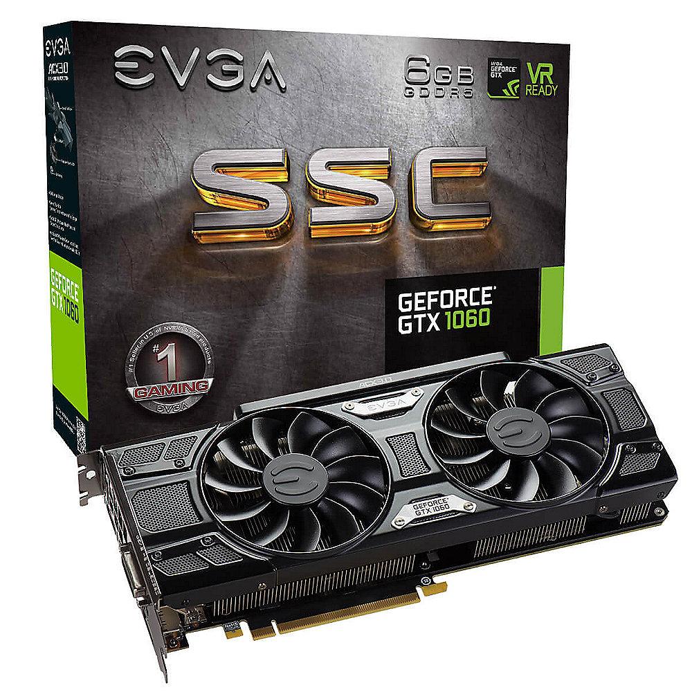 EVGA GeForce GTX 1060 SSC Gaming ACX 3.0 6GB GDDR5 DVI/HDMI/3xDP Grafikkarte