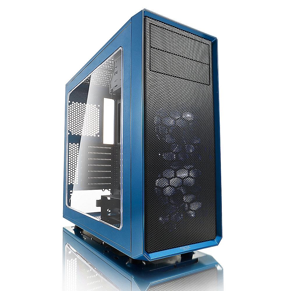 Fractal Design Focus G ATX Gaming Gehäuse mit Seitenfenster, Blau