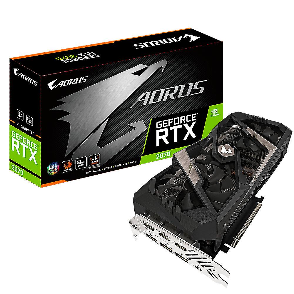 Gigabyte Aorus GeForce RTX 2070 8GB GDDR6 Grafikkarte 3xHDMI/3xDP/USB-C