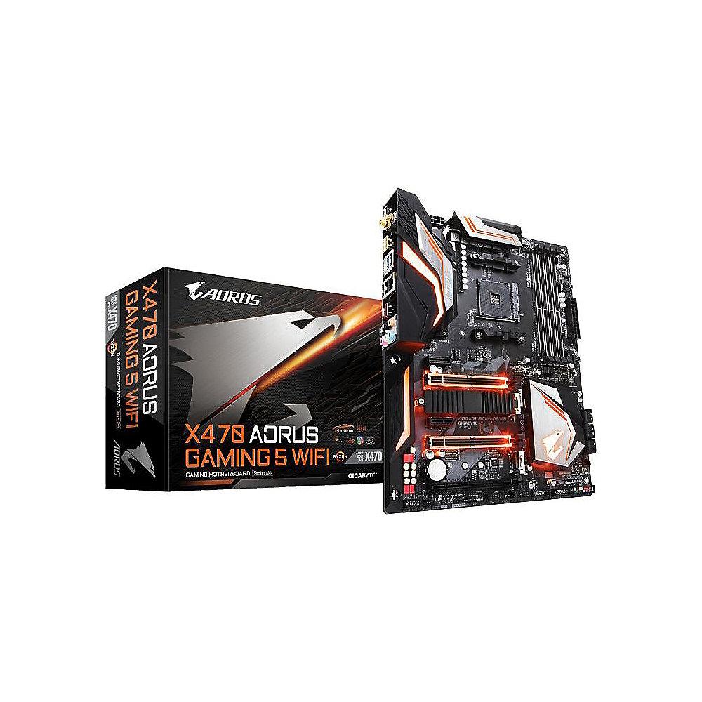 Gigabyte AORUS X470 GAMING 5 WIFI ATX Mainboard Sockel AM4 USB3.1(C)/2xM.2/WIFI