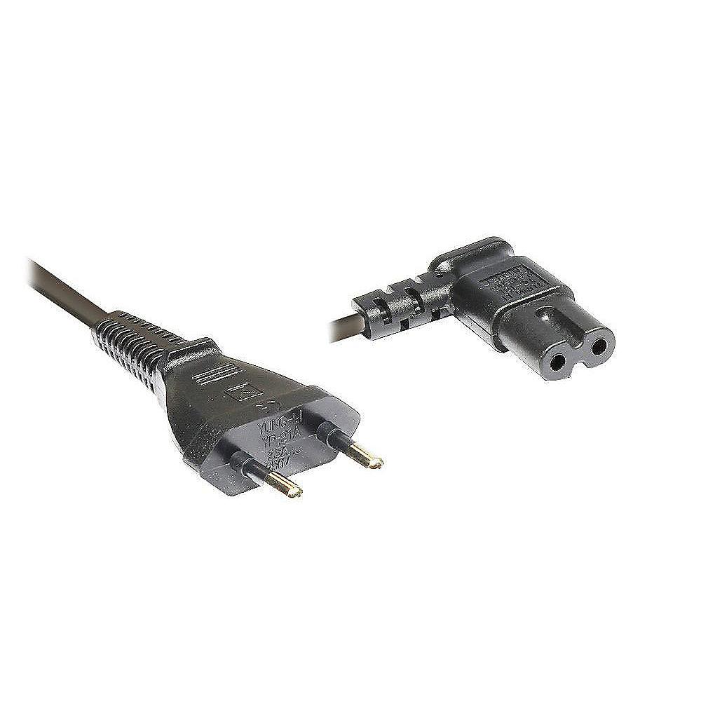 Good Connections Netzkabel 3m Netzstecker zu Euro 8 Buchse gewinkelt schwarz