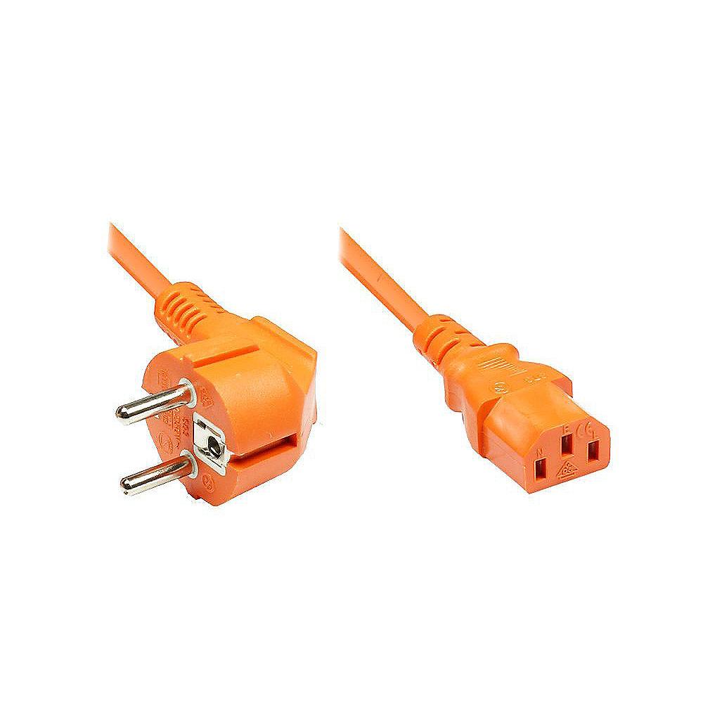 Good Connections Netzkabel 3m Schutzkontakt-Stecker zu Kaltgeräte-Buchse orange
