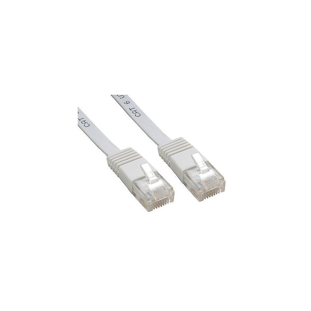 Good Connections Patch Flachband Netzwerkkabel RJ45 CAT6 U/UTP 1m Weiss