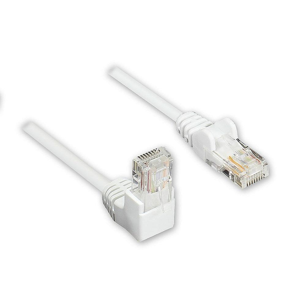 Good Connections Patchkabel Cat. 5e RJ45 Winkelstecker & 1x gerade weiß 0,5m