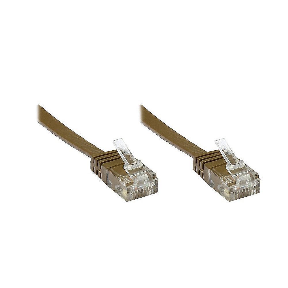 Good Connections Patchkabel Cat. 6 ungeschirmt Flachkabel braun 3,0m