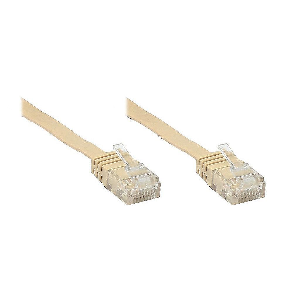 Good Connections Patchkabel Cat. 6 ungeschirmt Flachkabel hellbraun 3,0m