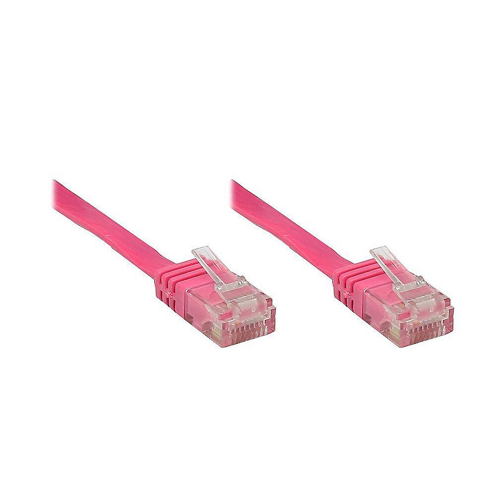 Good Connections Patchkabel Cat. 6 ungeschirmt Flachkabel magenta 5,0m