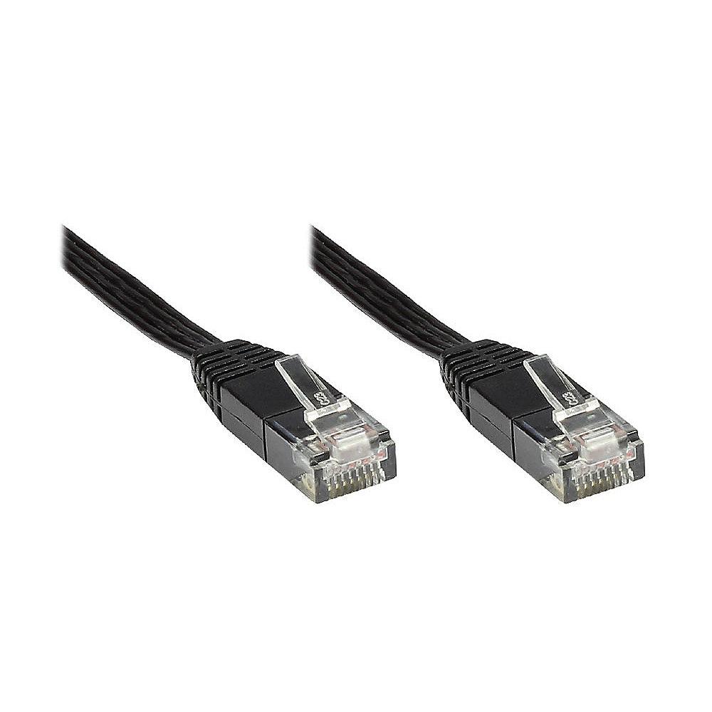 Good Connections Patchkabel Cat. 6 ungeschirmt Flachkabel schwarz 7,5m