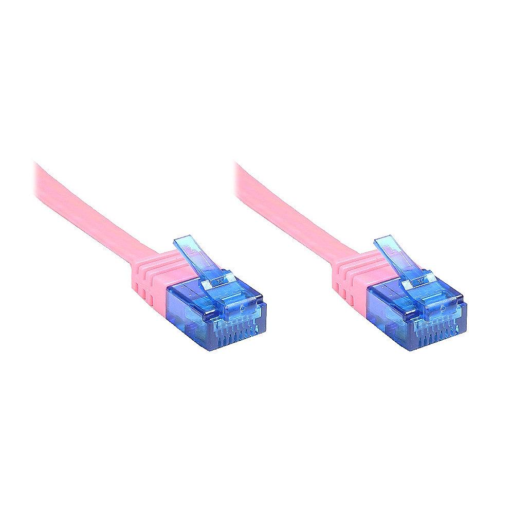 Good Connections Patchkabel Cat. 6a U/UTP Flachkabel 500 MHz magenta 5m