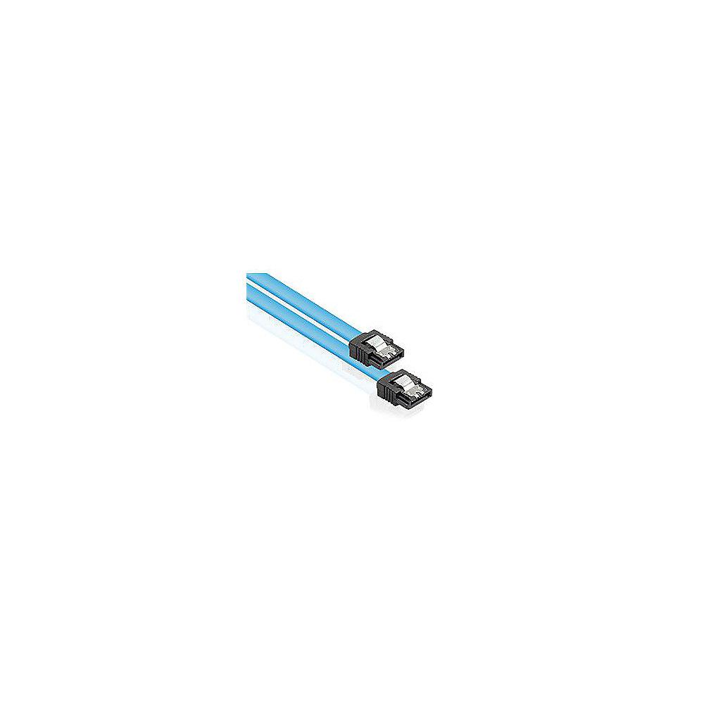 Good Connections SATA Anschlusskabel 0,7m 6Gb/s mit Metallclip blau
