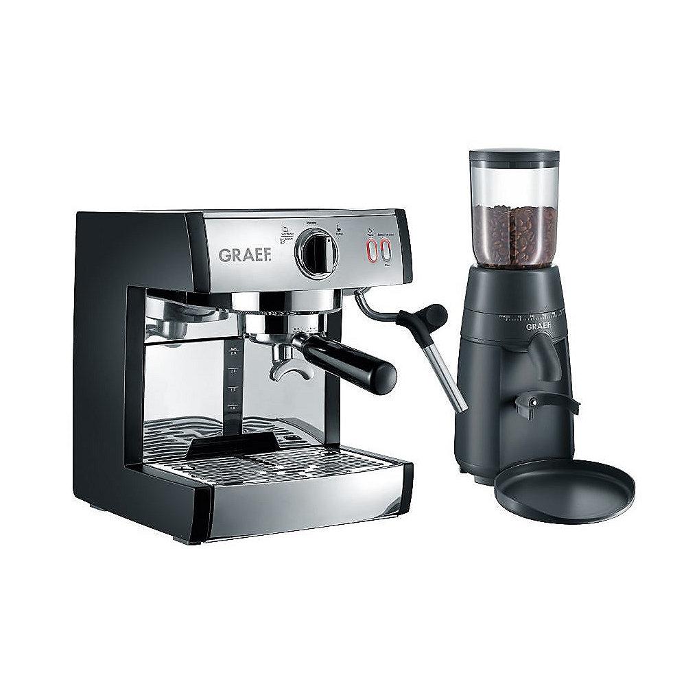 Graef ES702EUSET Siebträger-Espressomaschine pivalla mit Kaffeemühle CM 702
