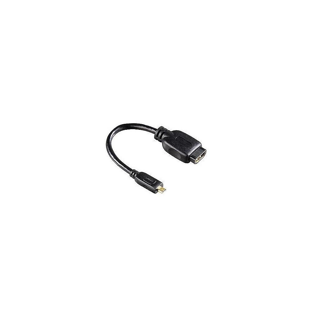 Hama HDMI Adapterkabel micro-HDMI zu HDMI High Speed Ethernet St./Bu. schwarz