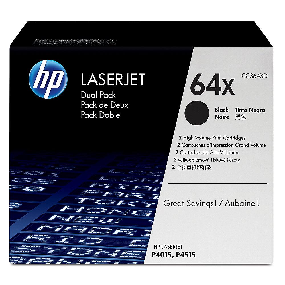HP CC364XD 2x Original Tonerkassette 64X schwarz mit hoher Kapazität