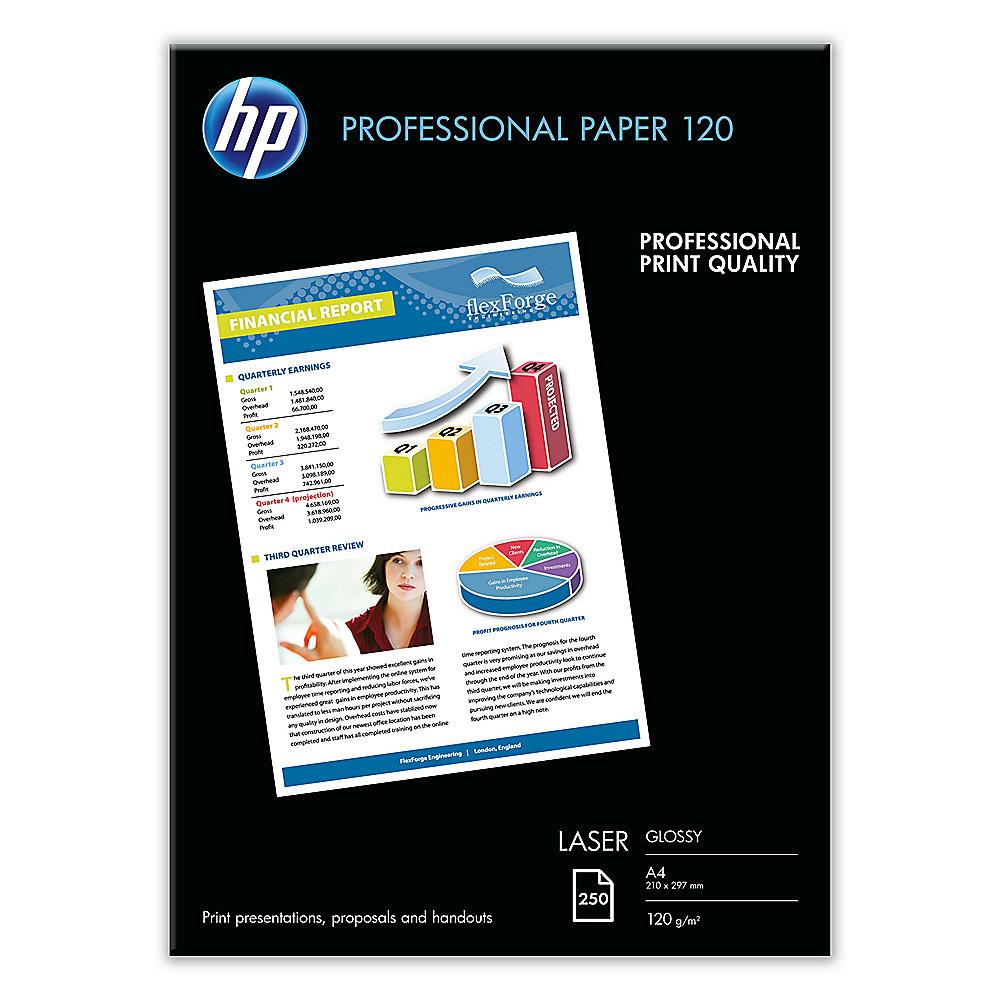 HP CG964A Professional Laser Fotopapier glänzend, 250 Blatt, DIN A4, 120 g/qm