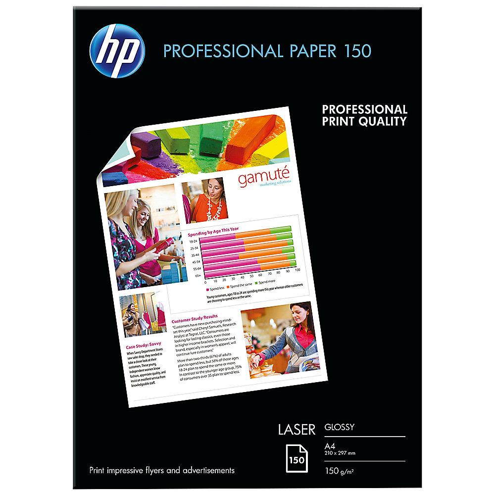 HP CG965A Professional Laser-Papier glänzend, 150 Blatt, DIN A4, 150 g/qm