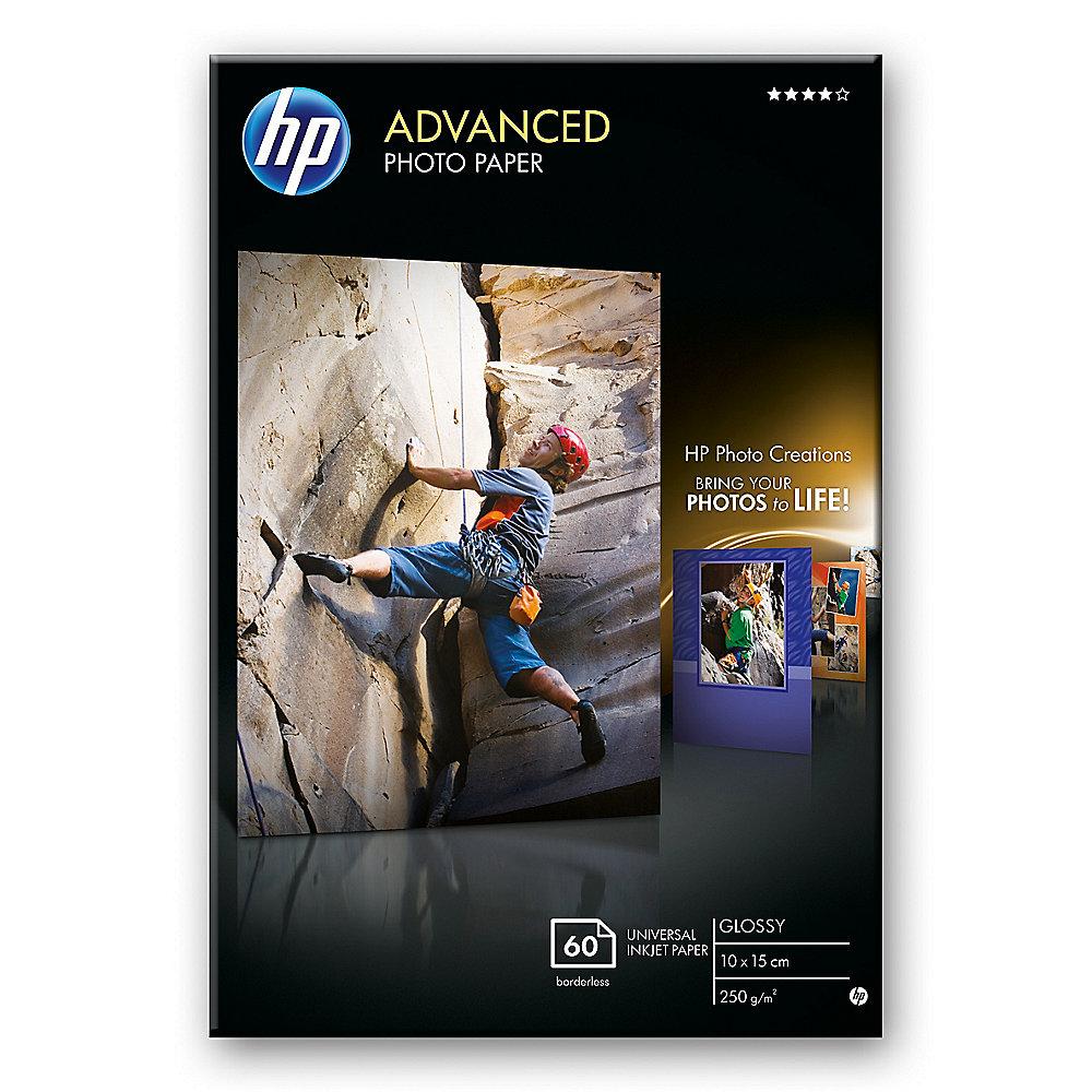 HP Q8008A Advanced Fotopapier hochglänzend, 60 Blatt, 10 x 15 cm, 250 g/qm