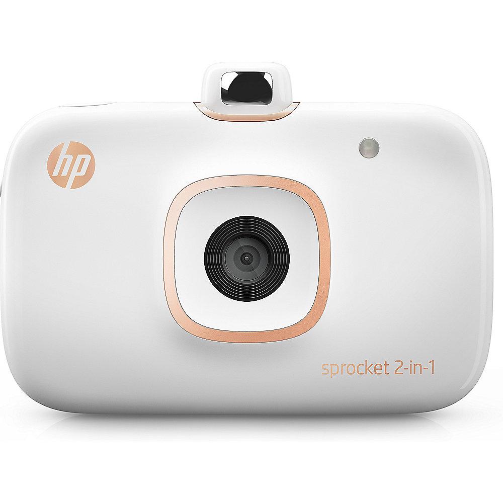 HP Sprocket 2-in-1 mobiler Fotodrucker Sofortbildkamera weiß