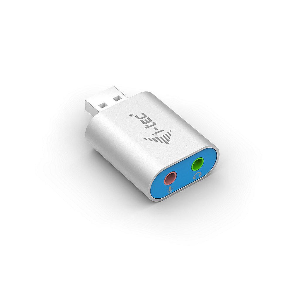 i-tec USB 2.0 Adapter USB zu Audio Metal Mini St./Bu. weiß, i-tec, USB, 2.0, Adapter, USB, Audio, Metal, Mini, St./Bu., weiß