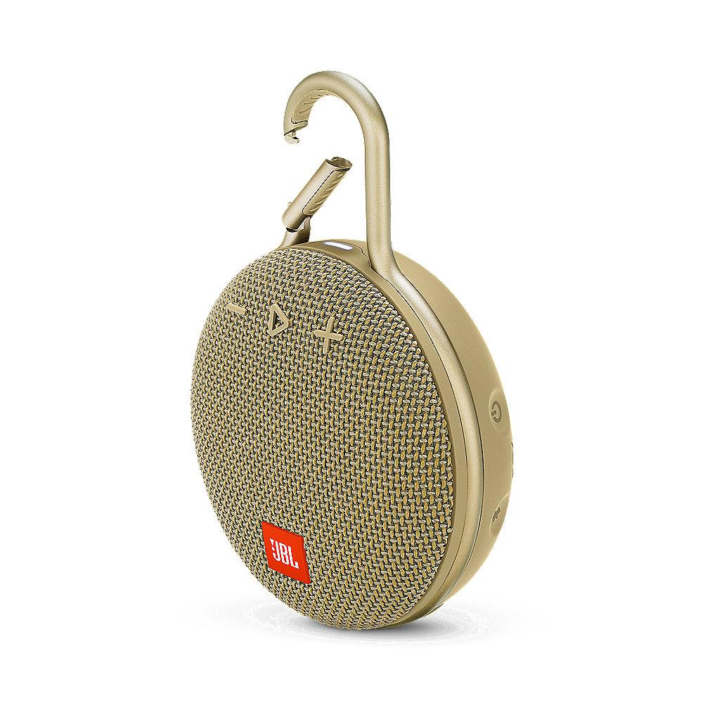 JBL Clip 3 Sand Tragbarer Bluetooth-Lautsprecher wasserdicht nach IPX7