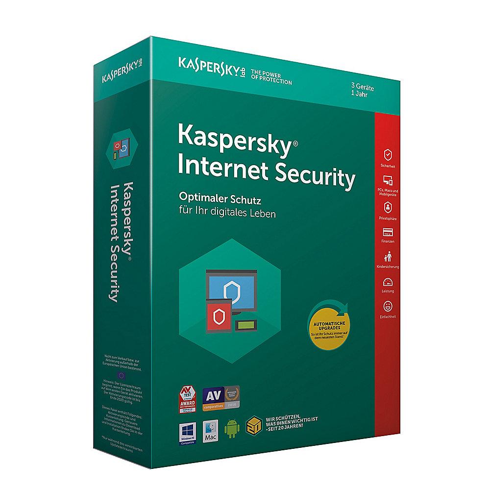 Kaspersky Internet Security 3 Geräte (Code in a Box) Minibox