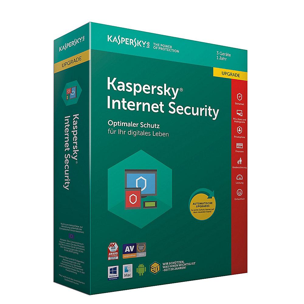 Kaspersky Internet Security 3 Geräte Upgrade (Code in a Box) MiniBox