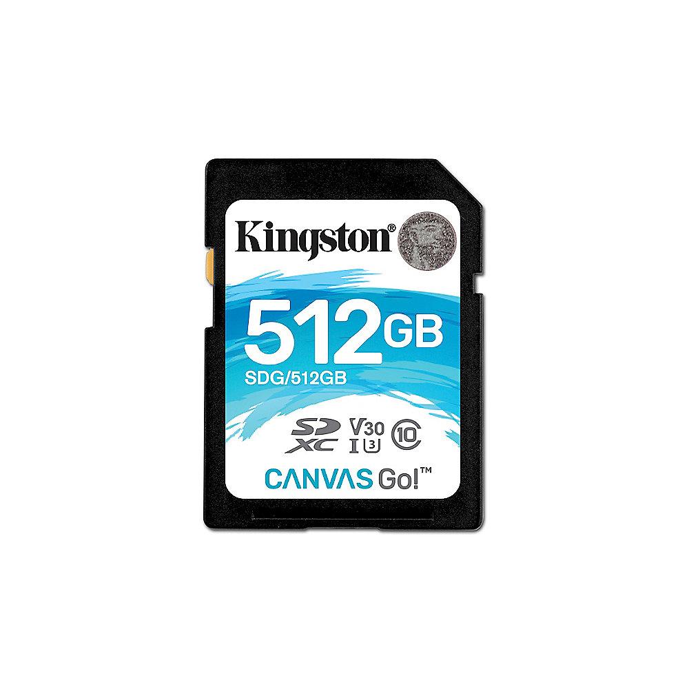 Kingston Canvas Go! 512 GB SDXC Speicherkarte (45 MB/s, Class 10, V30, UHS-I)