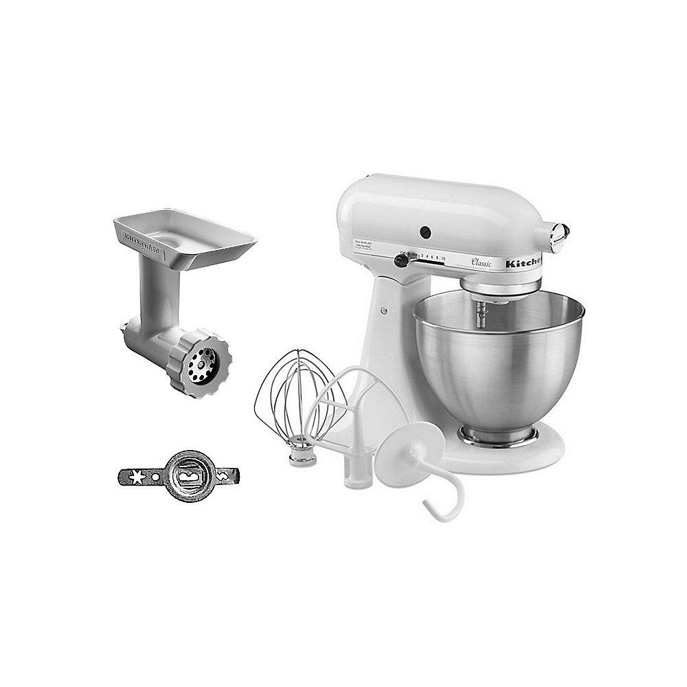 KitchenAid CLASSIC 5K45SS EWH Küchenmaschine weiss & Cookie Set