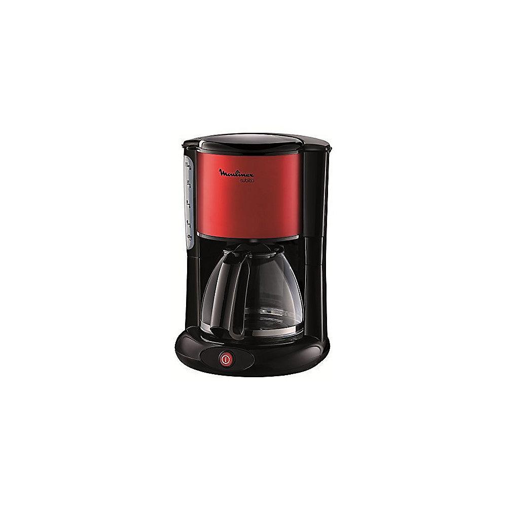 Moulinex FG360D Glas-Kaffeemaschine Subito Metallic-Rot/Schwarz