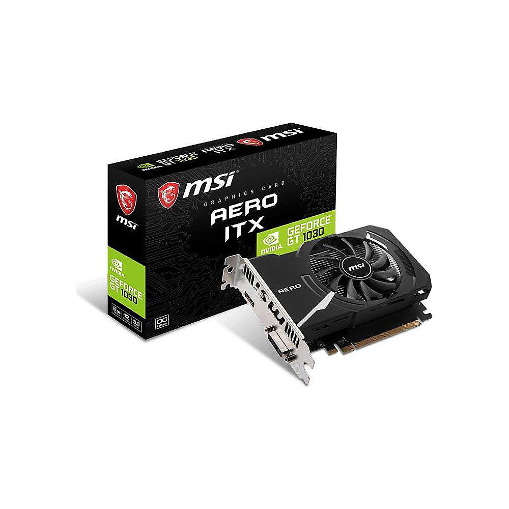 MSI GeForce GT 1030 Aero ITX OC 2GB GDDR4 Grafikkarte DVI/HDMI