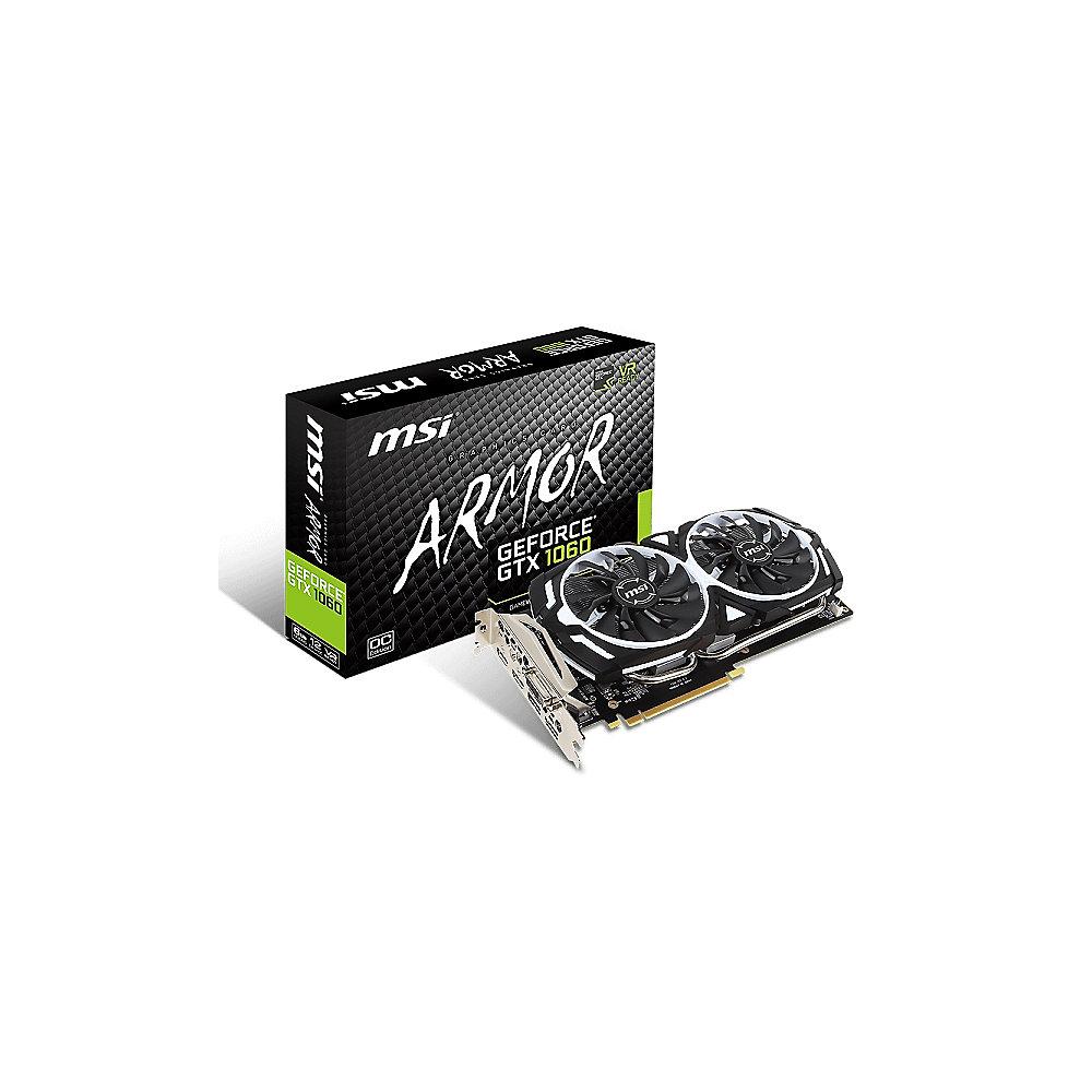 MSI GeForce GTX 1060 Armor 6G OC V1 6GB GDDR5 Grafikkarte DVI/HDMI/3xDP