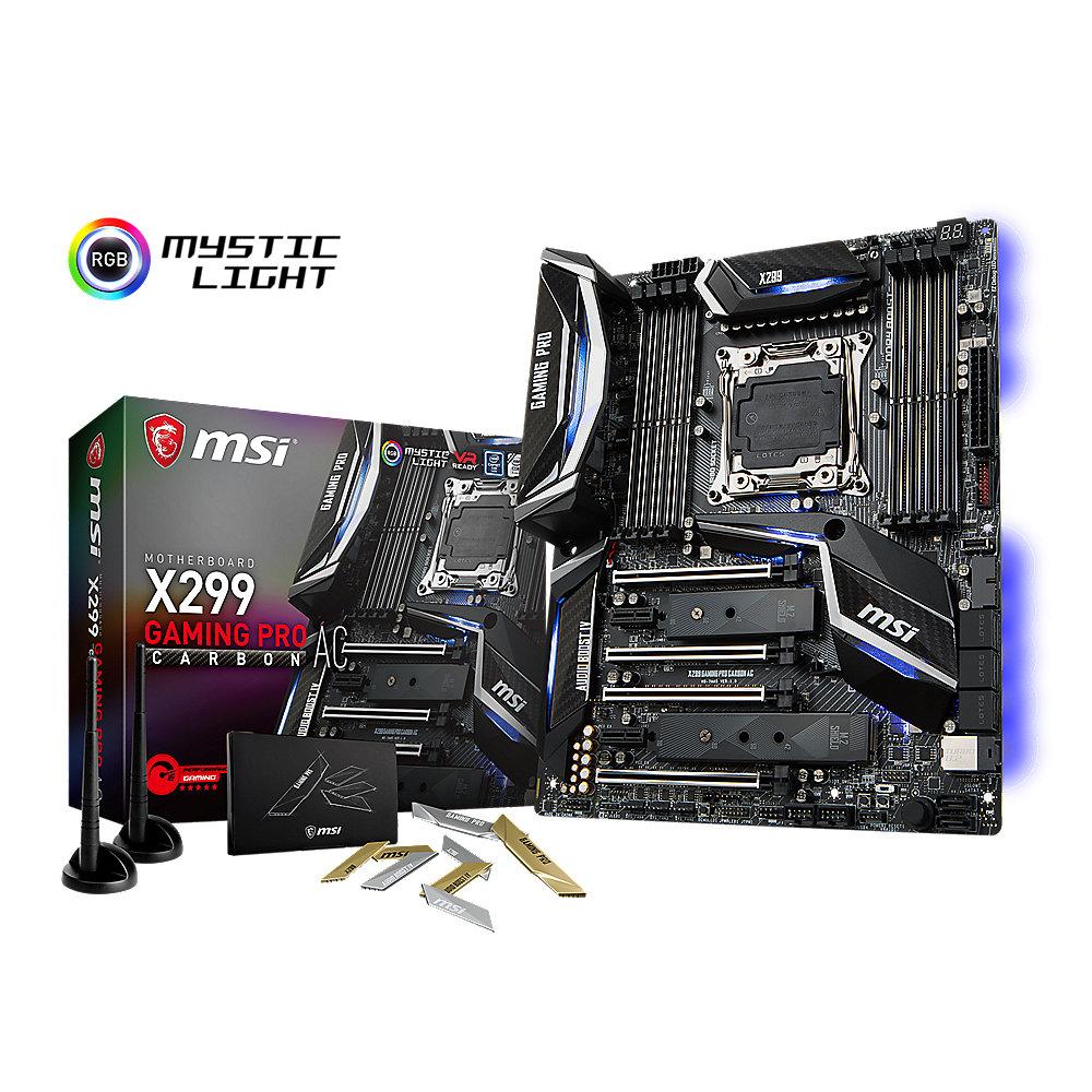 MSI X299 Gaming Pro Carbon AC ATX Mainboard Sockel 2066 USB3.1(C)/M.2/WLAN/BT