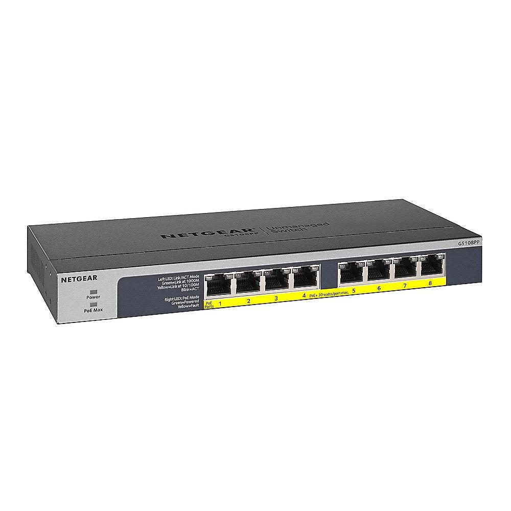 Netgear GS108PP 8-Port Gigabit Switch PoE  unmanaged