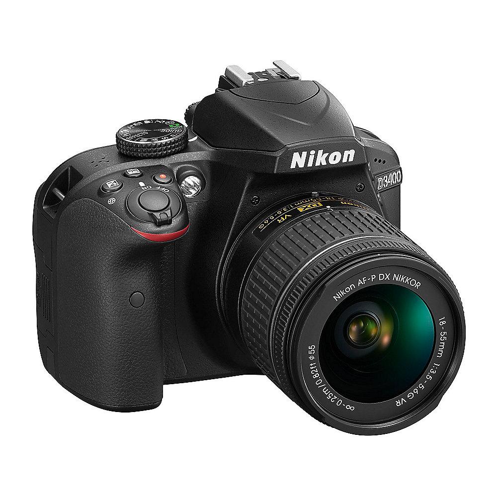 Nikon D3400 Kit AF-P DX 18-55mm G VR Spiegelreflexkamera schwarz