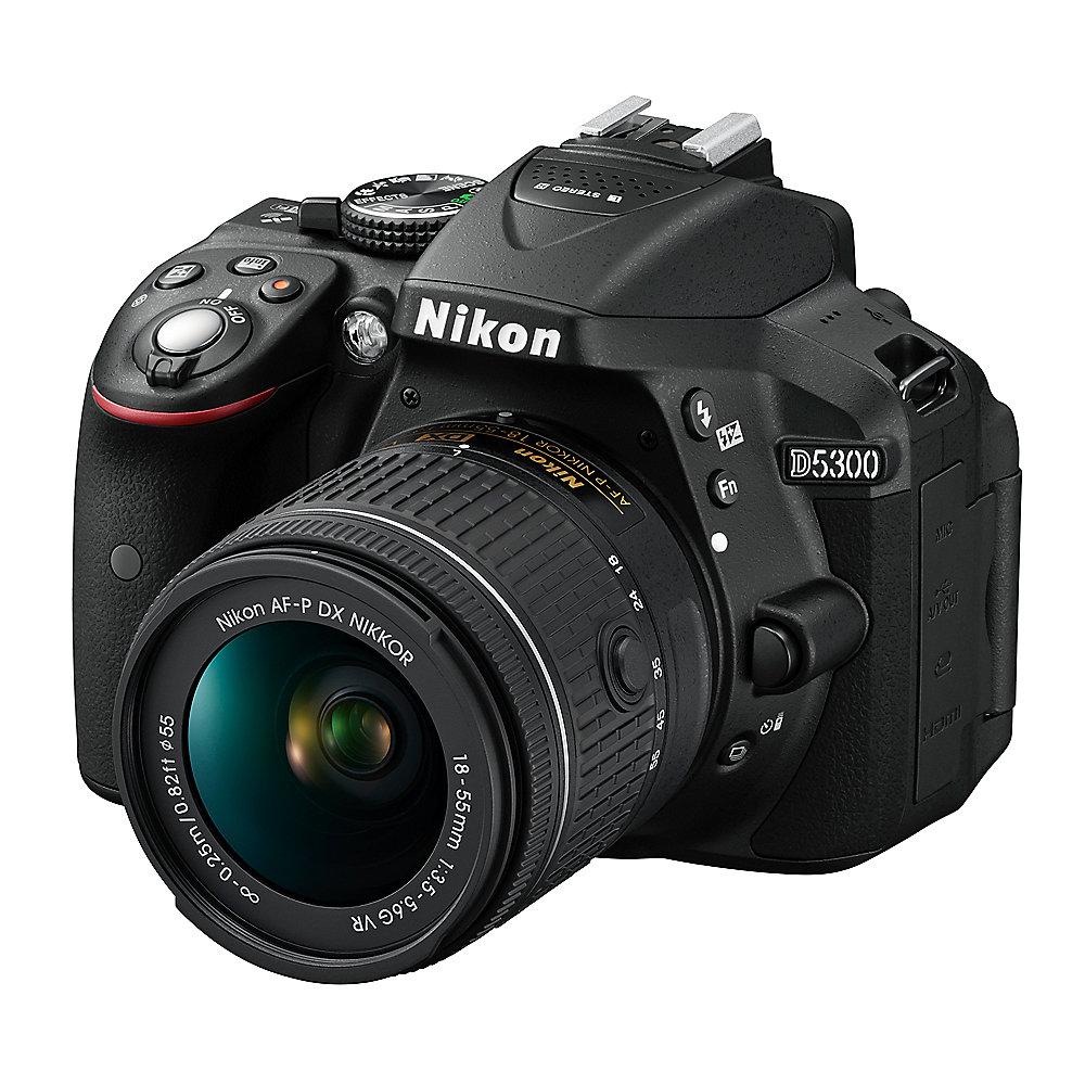 Nikon D5300 Kit AF-P DX 18-55mm VR Spiegelreflexkamera schwarz