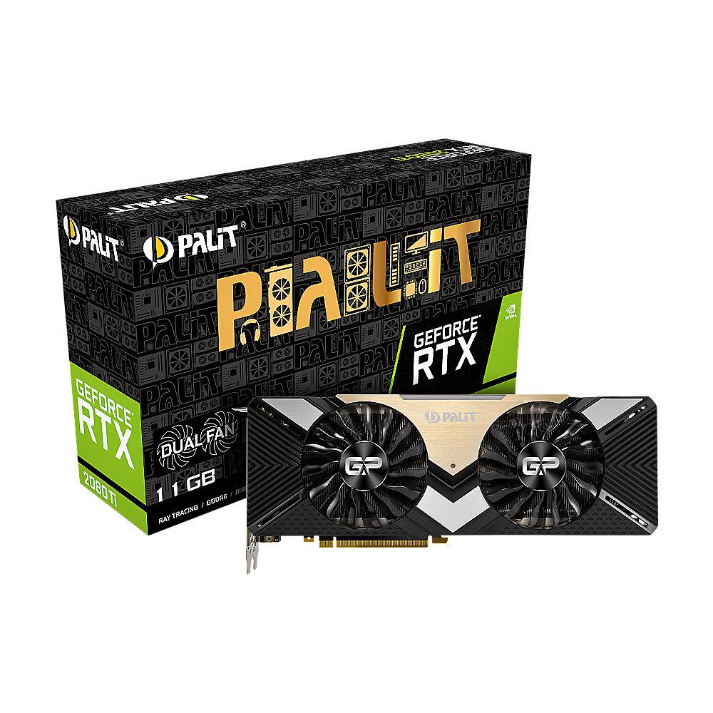 Palit GeForce RTX 2080Ti Dual 11GB GDDR6 Grafikkarte 3xDP/HDMI/USB-C