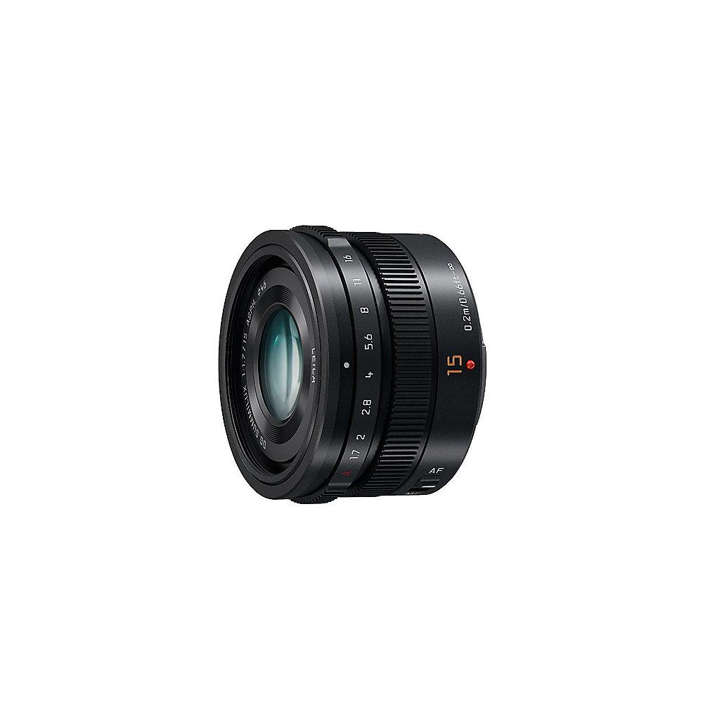 Panasonic Leica DG SUMMILUX 15mm f/1.7 Weitwinkel Objektiv schwarz (H-X015)