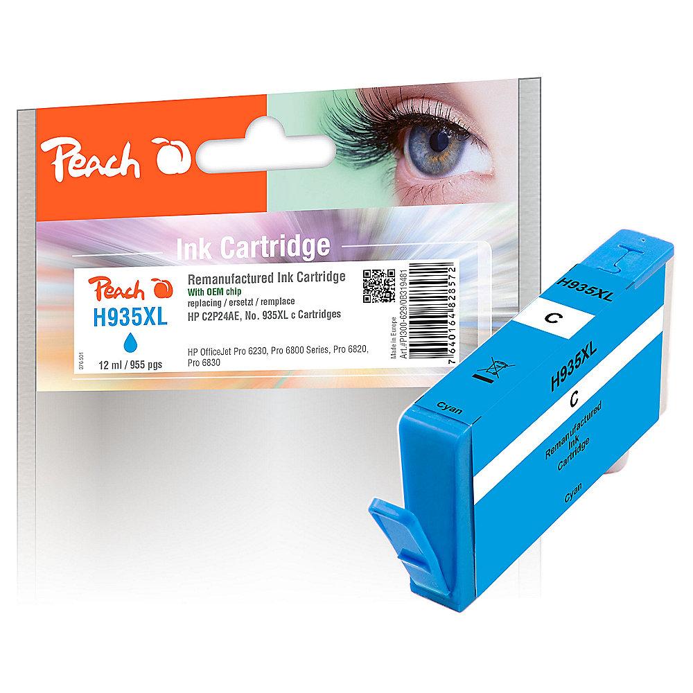 Peach PI300-629 Tintenpatrone cyan kompatibel HP 935XL C2P24AE (wiederbefüllt)