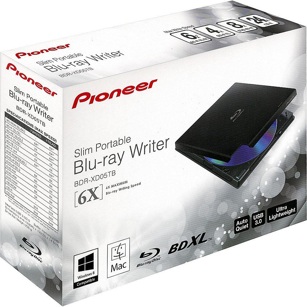 Pioneer BDR-XD05TB 6xBD±R 8xDVD±R USB3.0 Slim Retail schwarz, Pioneer, BDR-XD05TB, 6xBD±R, 8xDVD±R, USB3.0, Slim, Retail, schwarz