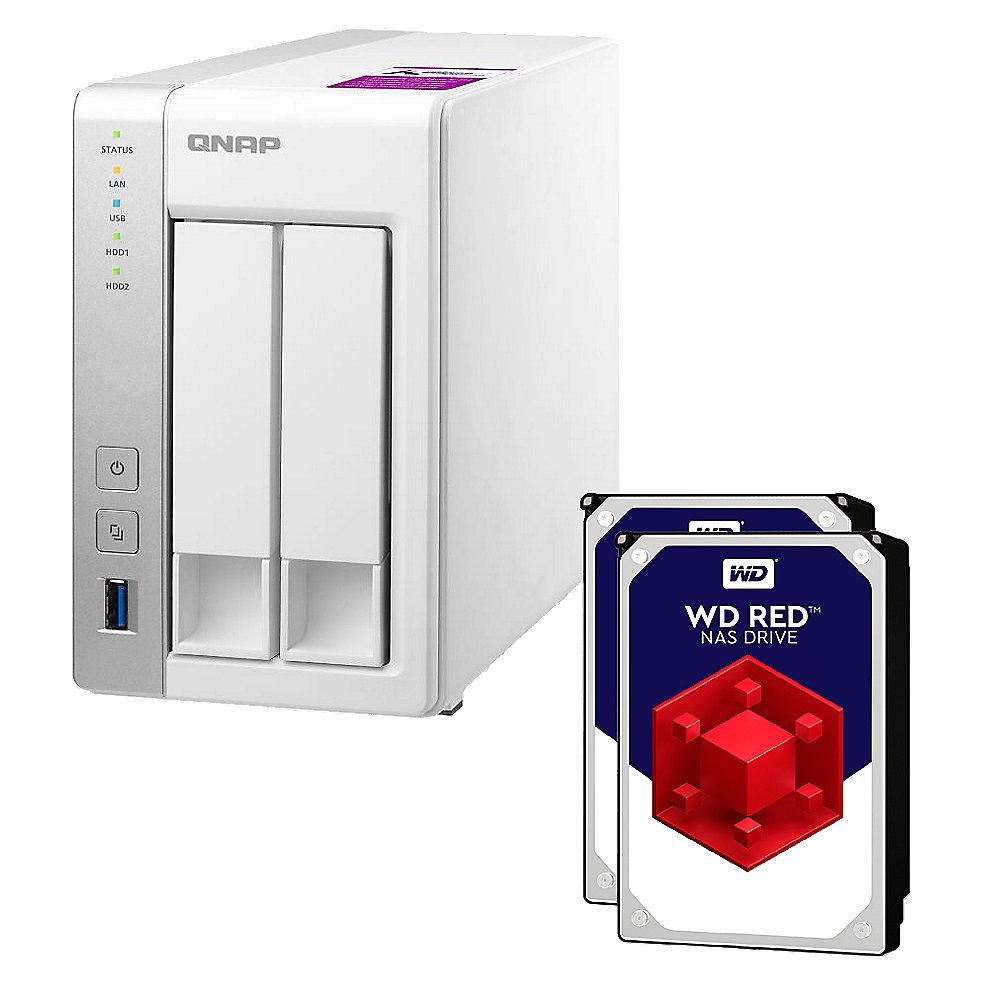 QNAP TS-231P2-1G NAS System 2-Bay 8TB inkl. 2x 4TB WD RED WD40EFRX, QNAP, TS-231P2-1G, NAS, System, 2-Bay, 8TB, inkl., 2x, 4TB, WD, RED, WD40EFRX