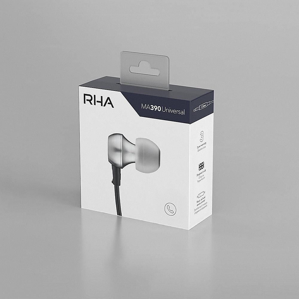RHA MA390u In-Ear-Kopfhörer massiv Aluminium Schwarz/Silber