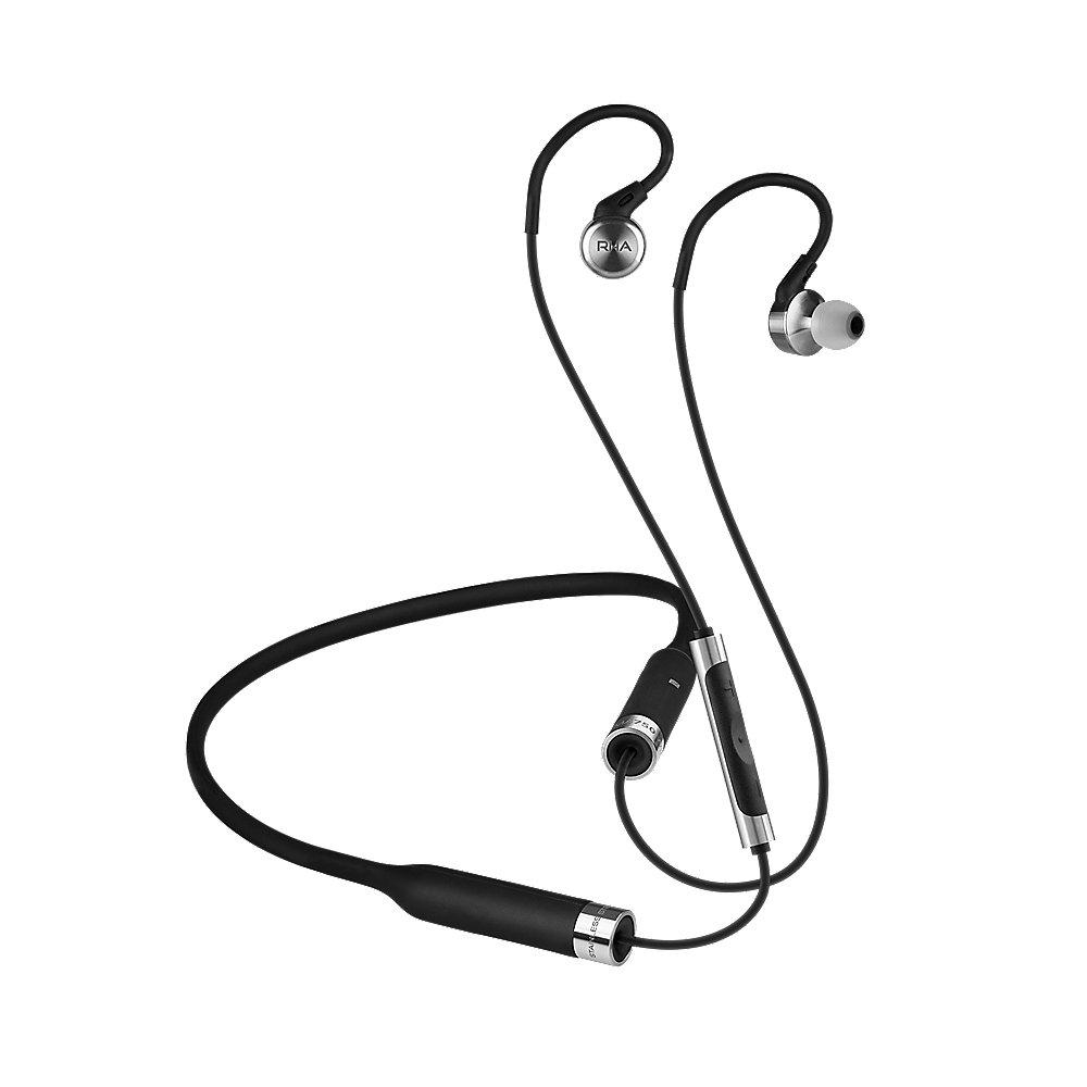 RHA MA750 Wireless Bluetooth In-Ear-Kopfhörer mit Hi-Res- Schwarz/Silber aptx