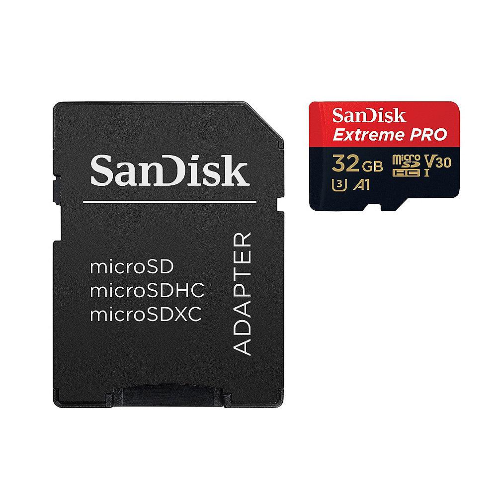 SanDisk Extreme Pro 32GB microSDHC Speicherkarte Kit 90 MB/s, Class 10, U3, A1, SanDisk, Extreme, Pro, 32GB, microSDHC, Speicherkarte, Kit, 90, MB/s, Class, 10, U3, A1