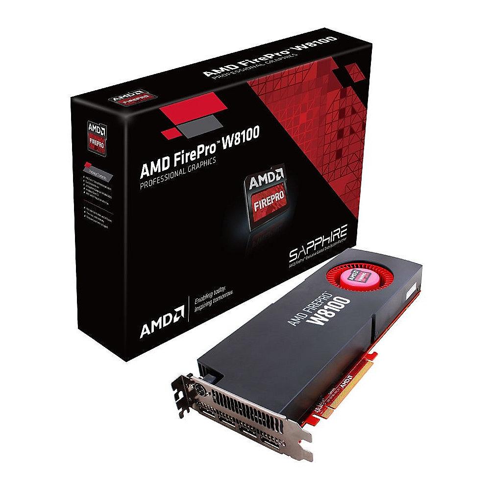 Sapphire AMD FirePro W8100 8GB GDDR5 4xDP PCIe 3.0 Grafikkarte, Sapphire, AMD, FirePro, W8100, 8GB, GDDR5, 4xDP, PCIe, 3.0, Grafikkarte